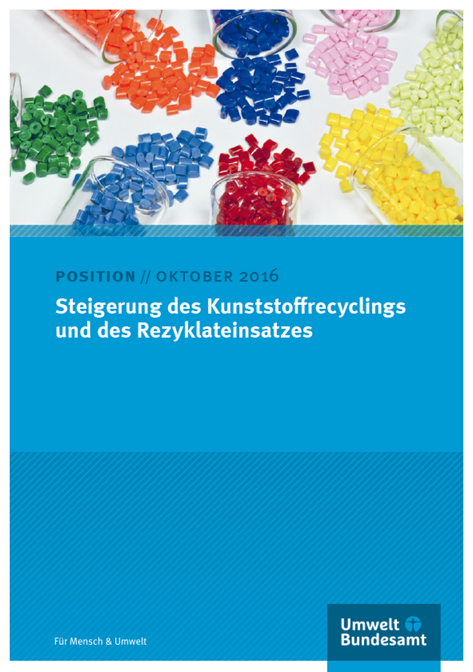 Cover einer Publikation, das Bild zeigt verschiedenfarbige Kunststoffstückchen