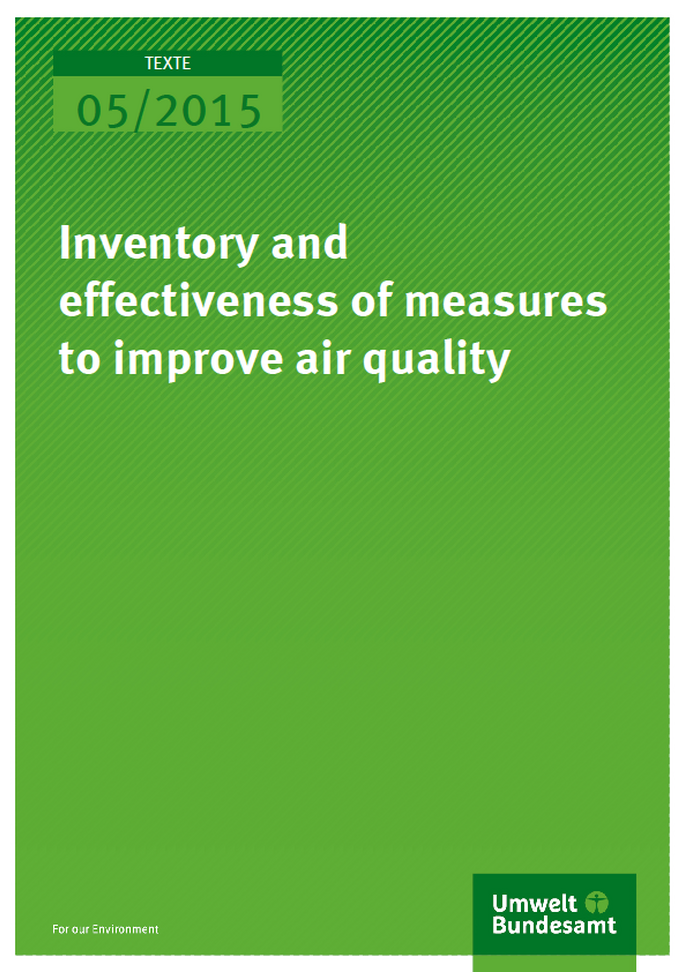 Cover Texte 05/2015 Inventory and effectiveness of measures to improve air quality