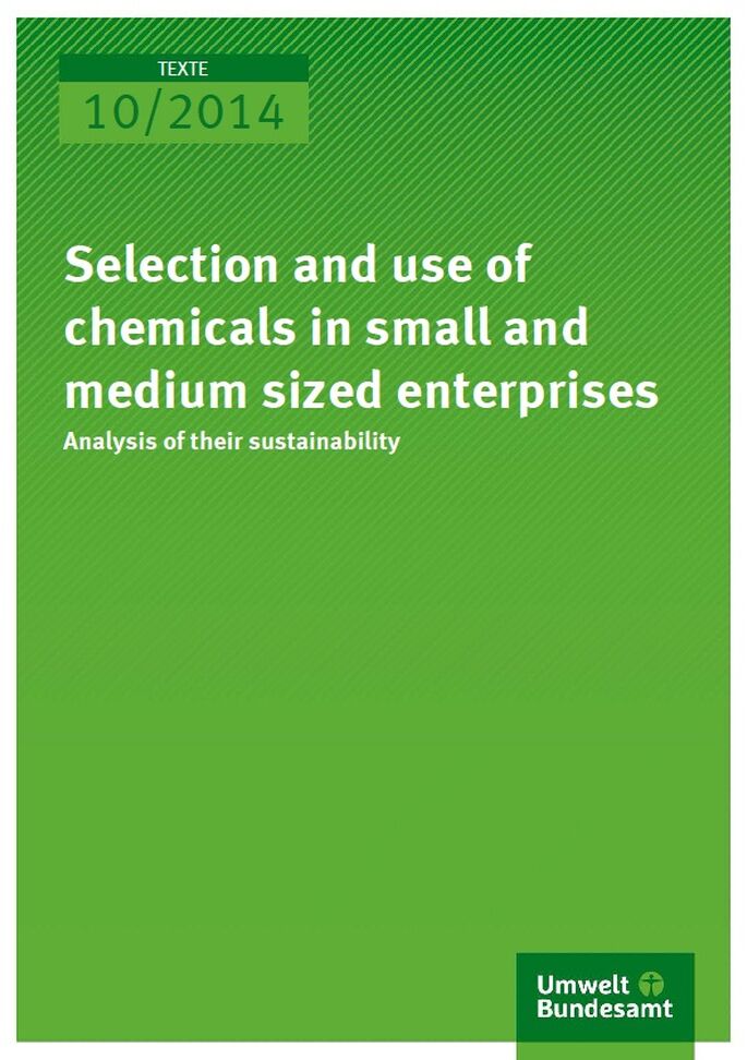 Cover 10/2014 Selection and use of chemicals in small and medium sized enterprises