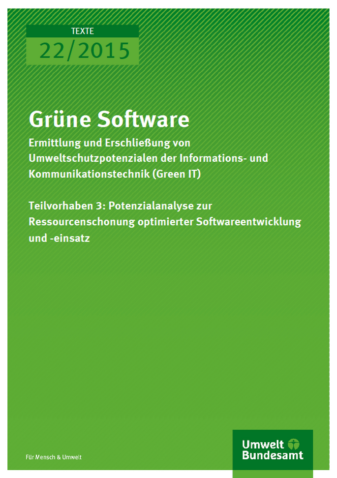 Cover Texte 22/2015 Grüne Software