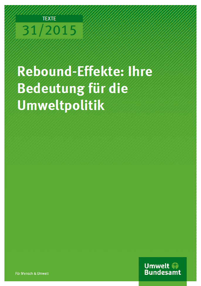 Cover Texte 31/2015 Rebound-Effekte: Ihre Bedeutung für die Umweltpolitik