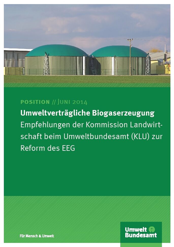 Cover Umweltverträgliche Biogaserzeugung