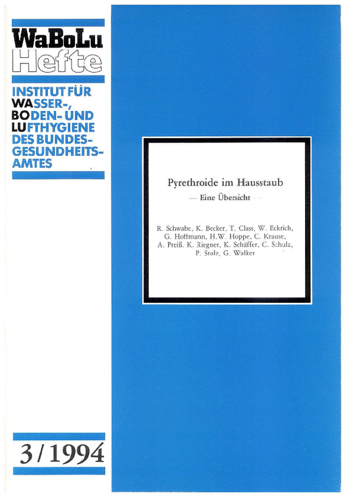 Cover WaBoLu 3/1994 Pyrethroide im Hausstaub