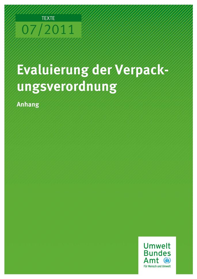 Publikation:Evaluierung der Verpackungsverordnung (Anhang)