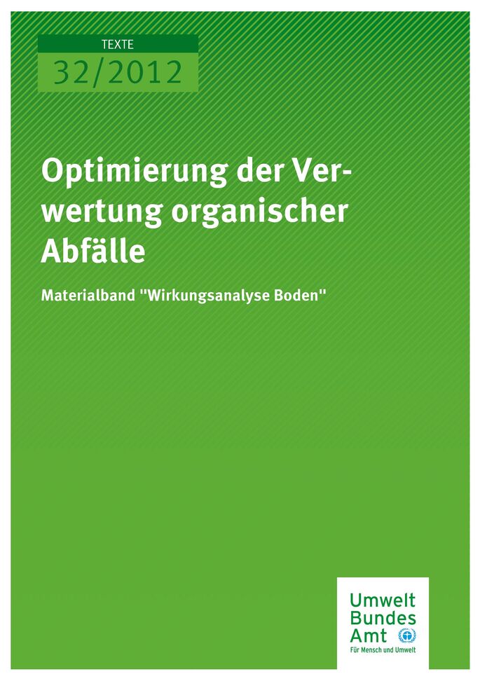 Publikation:Optimierung der Verwertung organischer Abfälle Materialband „Wirkungsanalyse Boden“