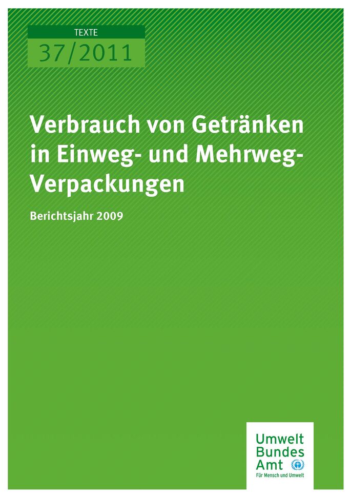 Publikation:Verbrauch von Getränken in Einweg- und Mehrweg-Verpackungen - Berichtsjahr 2009
