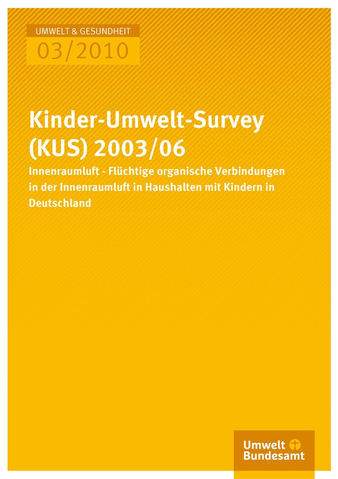Publikation:Kinder-Umwelt-Survey (KUS) 2003/06: Innenraumluft - Flüchtige organische Verbindungen in der Innenraumluft in Haushalten mit Kindern in Deutschland