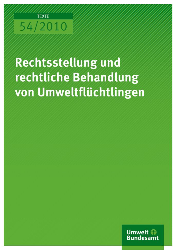 Publikation:Rechtsstellung und rechtliche Behandlung von Umweltflüchtlingen