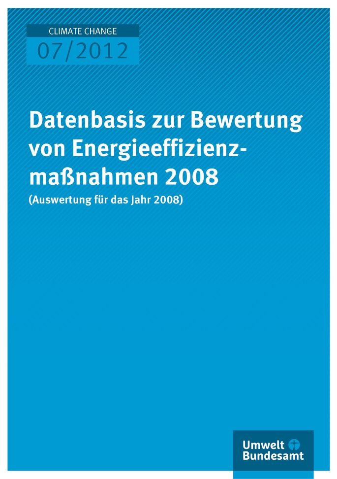 Publikation:Datenbasis zur Bewertung von Energieeffizienzmaßnahmen 2008 (Auswertung für das Jahr 2008)