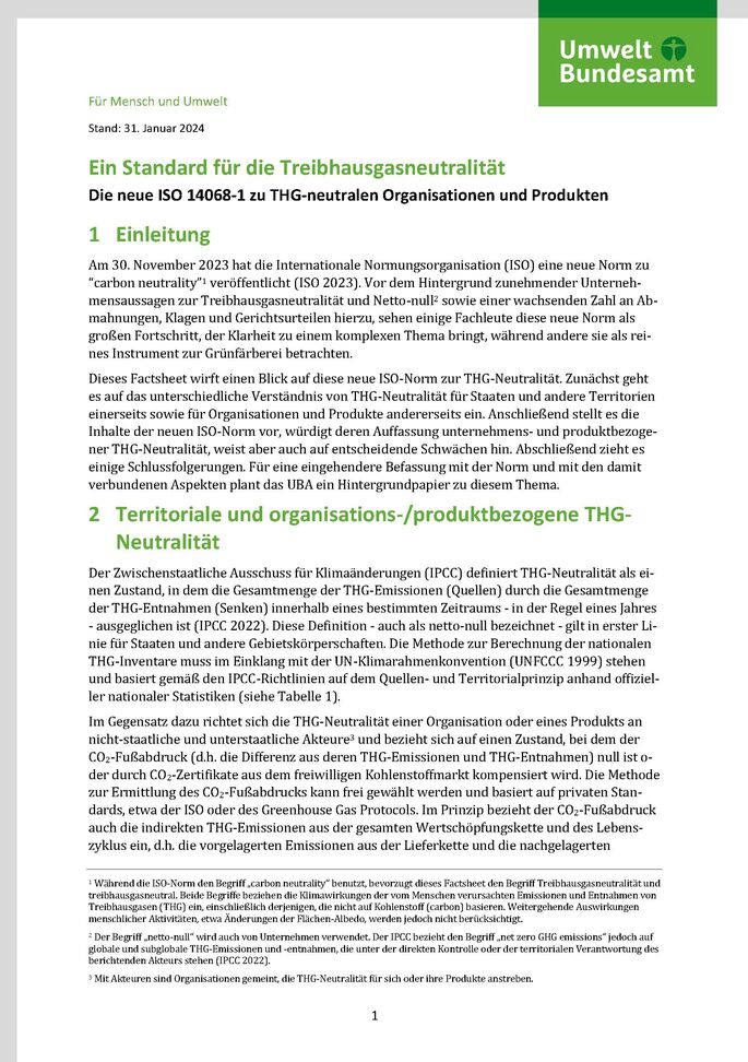 Erste Seite des Factsheets