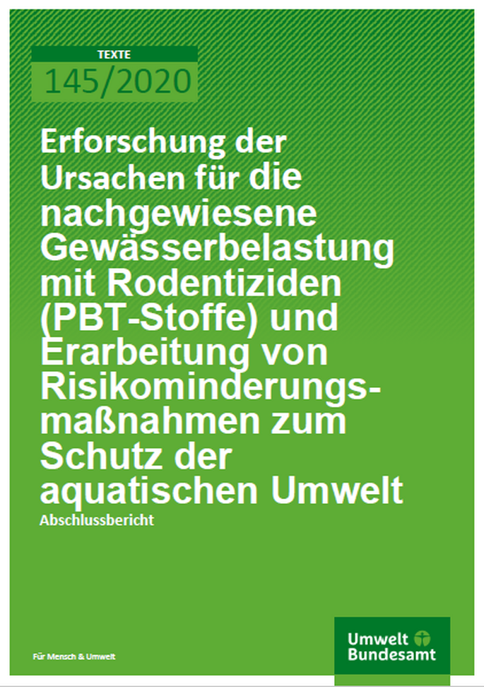 Cover_TEXTE_145-2020_Erforschung der Ursachen für die nachgewiesene Gewässerbelastung mit Rodentiziden