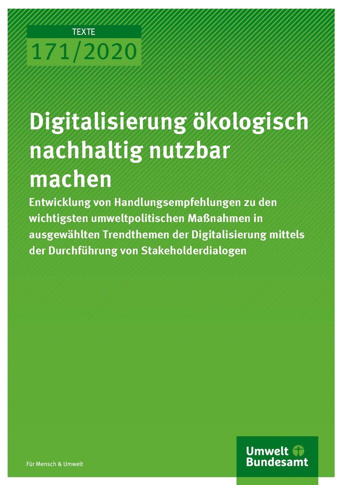 Cover_TEXTE_171-2020_Digitalisierung ökologisch nachhaltig nutzbar machen
