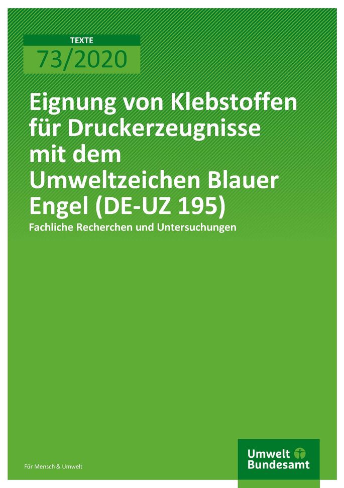 Cover_TEXTE_73-2020_Klebstoffe für Druckerzeugnisse