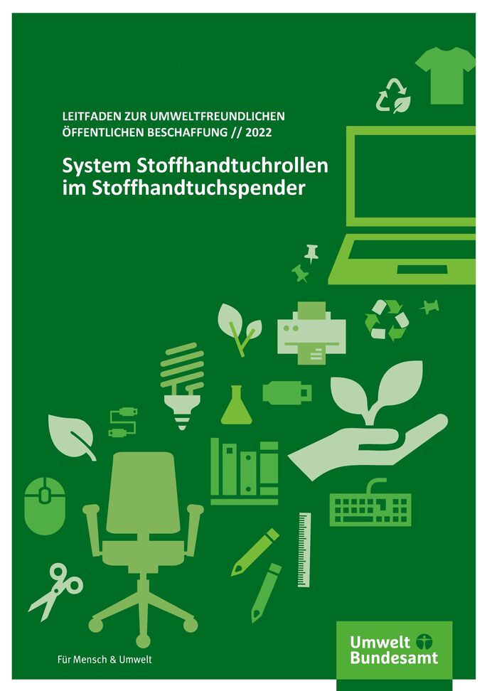 grüne Icons von Büromaterialien