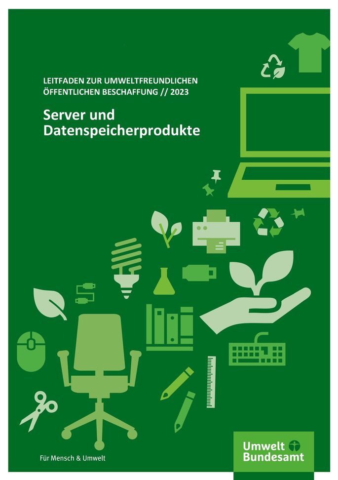 grüne Icons von Büromaterialien