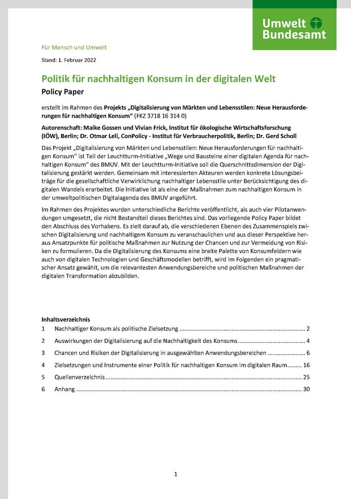 Erste Seite mit Text