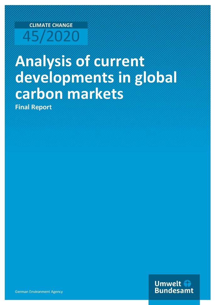 Cover of publication Climate Change 45/2020 Analysis of current developments in global carbon markets  