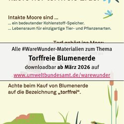 Plakat zu torffreier Blumenerde - verfügbar ab März 2026
