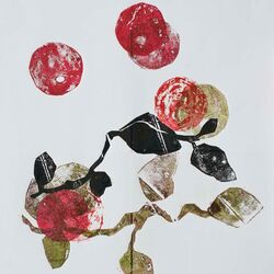 Grafik: Blumen mit roten Blüten