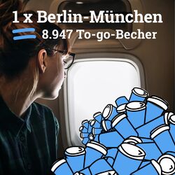 Frau sitzt im Flugzeug und schaut aus dem Fenster.