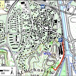 Kartendarstellung des Weges zur Riegeler Lösswand