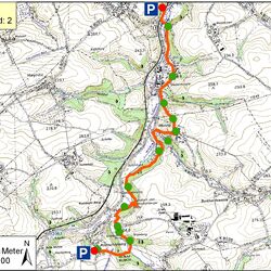 Kartendarstellung des Geopfades Triebischtal