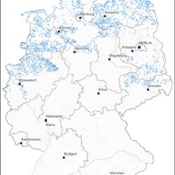 Deutschlandkarte mit den Flüssen vom Typ "sandiger Tieflandbach"
