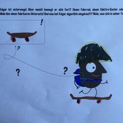 Edgar fährt Skateboard