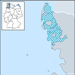 Karte mit den Küstenstreifen an der Nordsee, die im Text benannt sind