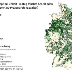 Graph about the vulnerability of the soil structure of moderately moist soils.