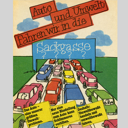 gezeichnete Titelseite mit vielen Autos im Stau auf der Autobahn