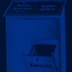 Kombination von drei Eimern in einem für Papier, Küchenabfälle und Kehricht