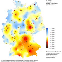 PM10-Stundenwerte für 1 Uhr am 1.1.2017 