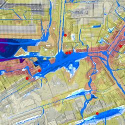 Ausschnitt aus der Gefahrenpotenzialkarte Solingen 