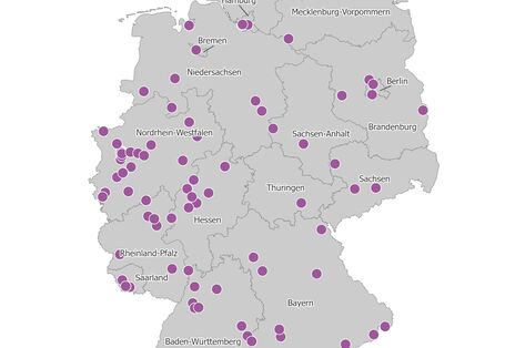 Die Karte zeigt die räumliche Verteilung aller berichtspflichtigen PRTR-Betriebe der Metallindustrie im Jahr 2024.