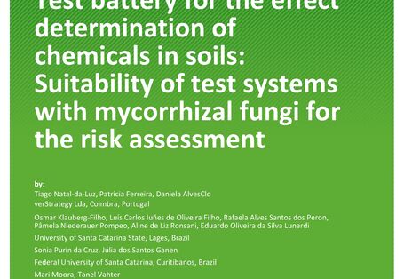 Cover of report "Test battery for the effect determination of chemicals in soils: Suitability of test systems with mycorrhizal fungi for the risk assessment"