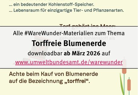 Plakat zu torffreier Blumenerde - verfügbar ab März 2026