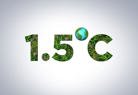 Lettering 1,5 degrees Celsius