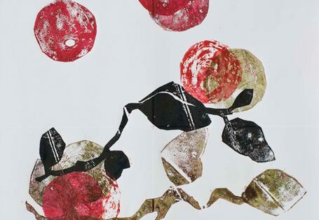 Grafik: Blumen mit roten Blüten