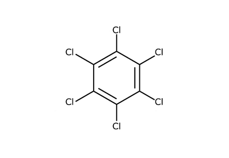 Strukturformel von Hexachlorbenzol