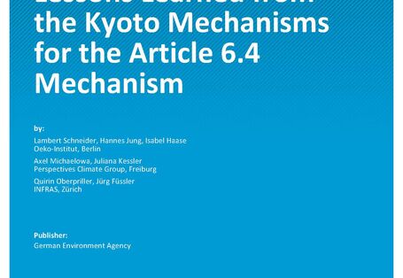 Cover of report "Lessons Learned from the Kyoto Mechanisms for the Article 6.4 Mechanism"