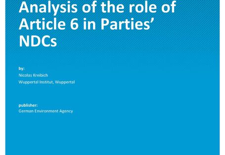 Cover of report "Analysis of the role of Article 6 in Parties’ NDCs"