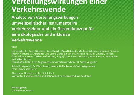 Cover des Berichts "Verteilungswirkungen einer Verkehrswende" 