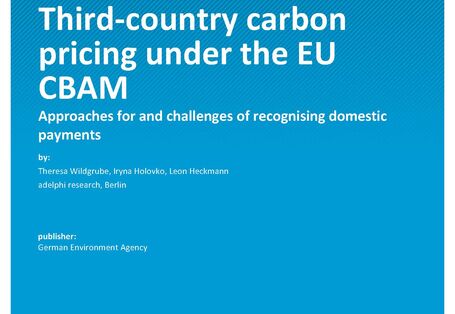 Cover of report "Third-country carbon pricing under the EU CBAM" 