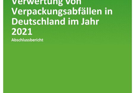 Cover des Berichts "Aufkommen und Verwertung von Verpackungsabfällen in Deutschland im Jahr 2021"