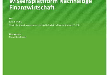 Cover des Berichts "Wissensplattform Nachhaltige Finanzwirtschaft" 