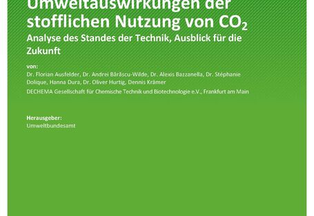 Cover des Berichts "Umweltauswirkungen der stofflichen Nutzung von CO2"