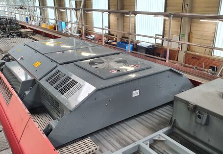 Bild einer Propan-Klimaanlage auf dem Regionalzug im DB Regio Werk in Würzburg 