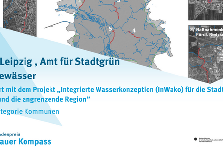 Die Grafik zeigt das nominierte Projekt der Stadt Leipzig, Amt für Stadtgrün und Gewässer: