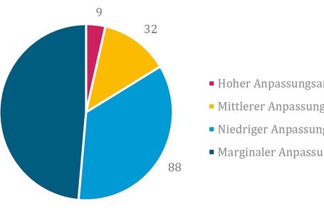 Kuchendiagramm, das die Anpassungsanteile im Haushaltstitel des Bundeshaushalts 2022 zeigt